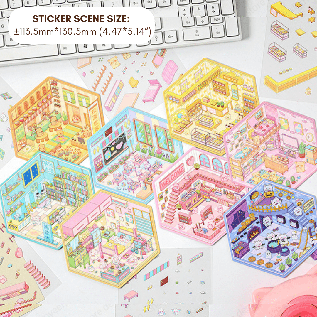 CozyStickers™ 3D Isometric DIY Scenes