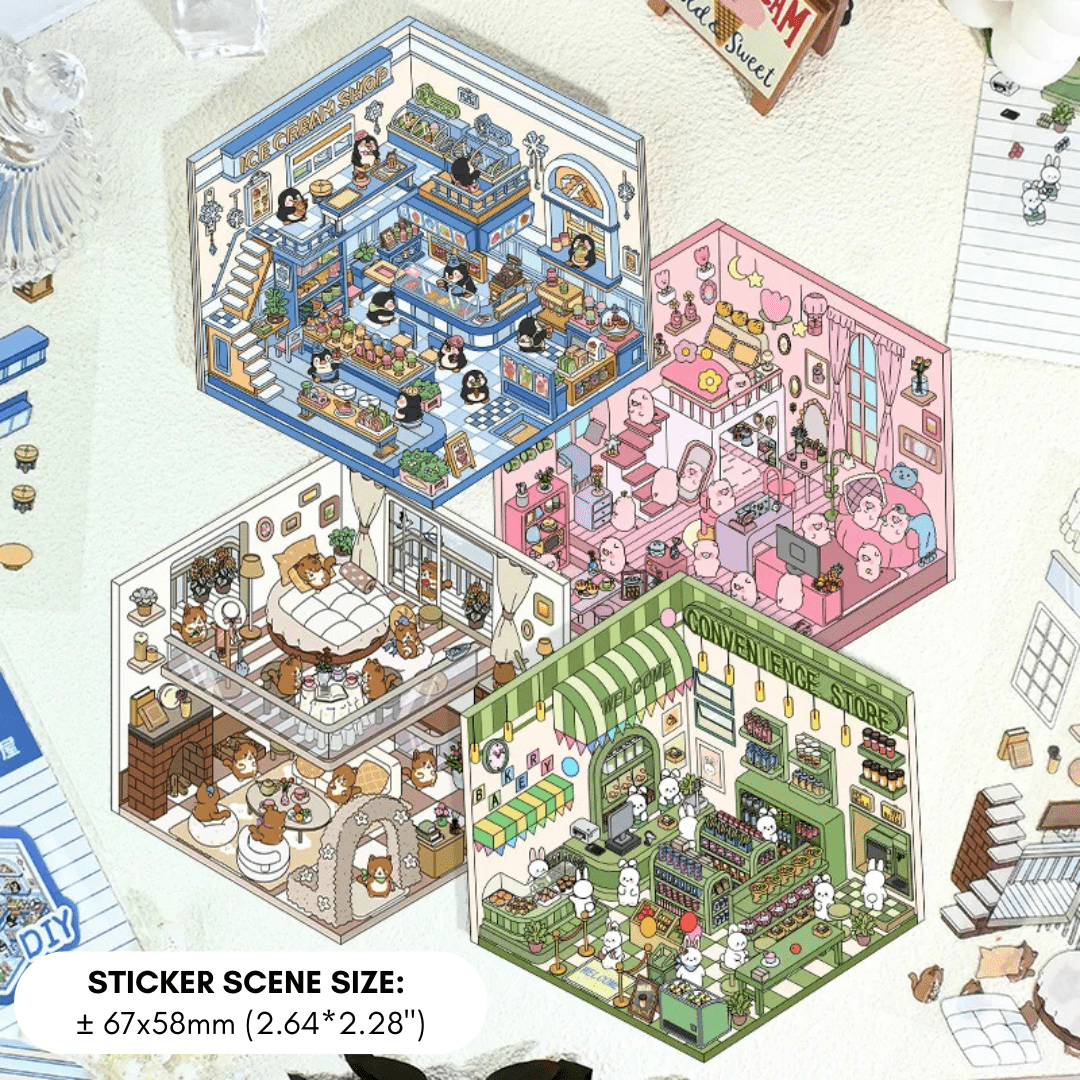 CozyStickers™ 3D Isometric DIY Scenes