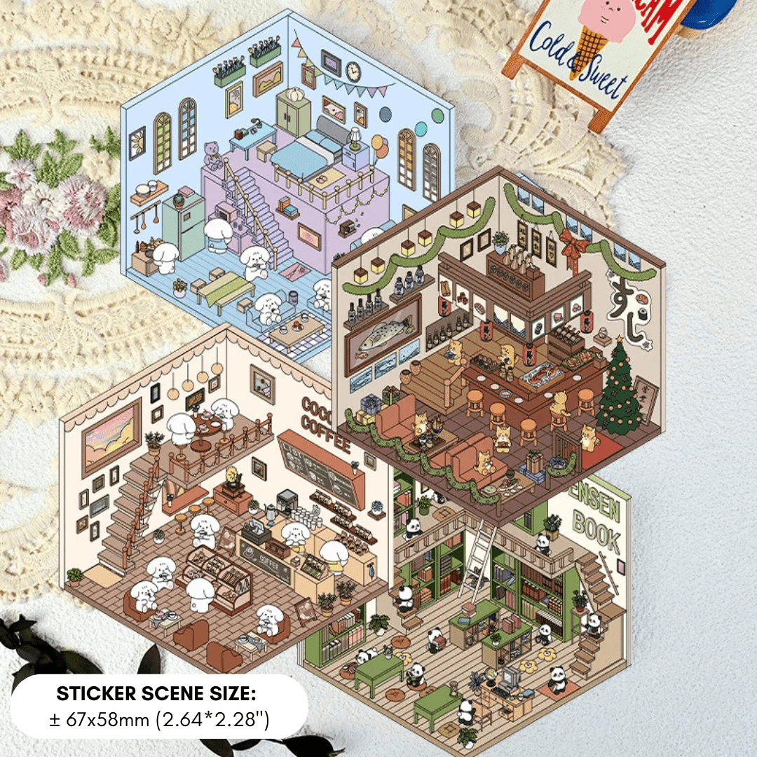 CozyStickers™ 3D Isometric DIY Scenes